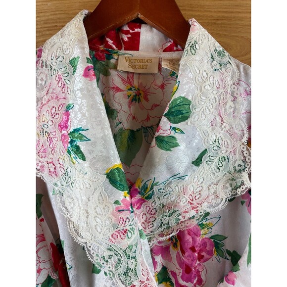 Vintage 80s 90s Victoria’s Secret Long Floral Robe - Picture 2 of 6